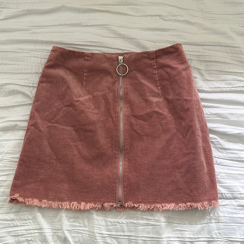 WORN ONCE pink mini corduroy skirt